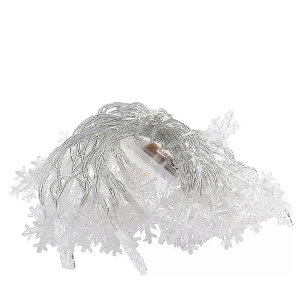 Snowflake LED String Lights - Christmas Winter Decorative Fairy Lights