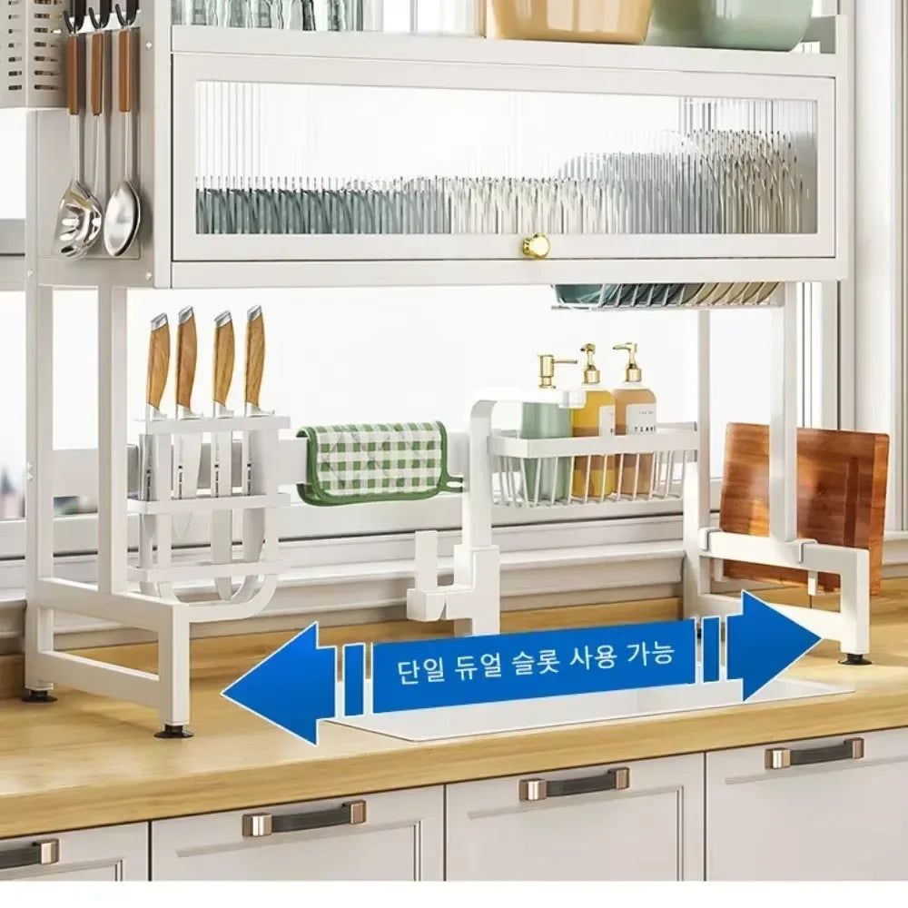 Sink Dish Drying Rack Cabinet - Over Sink Organizer Shelf