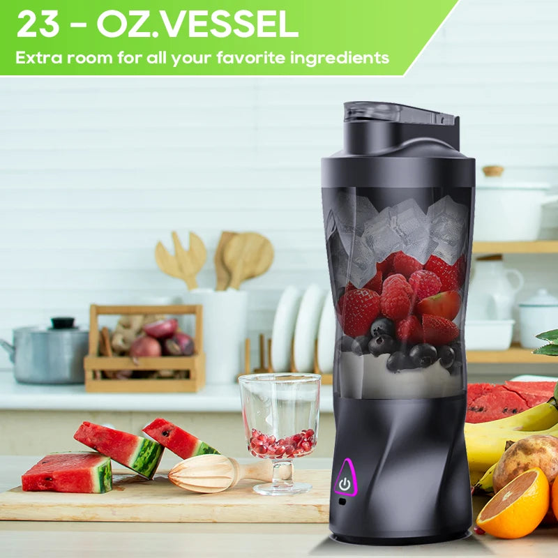Portable Blender 700ML - USB Rechargeable Juicer for Smoothies Shakes