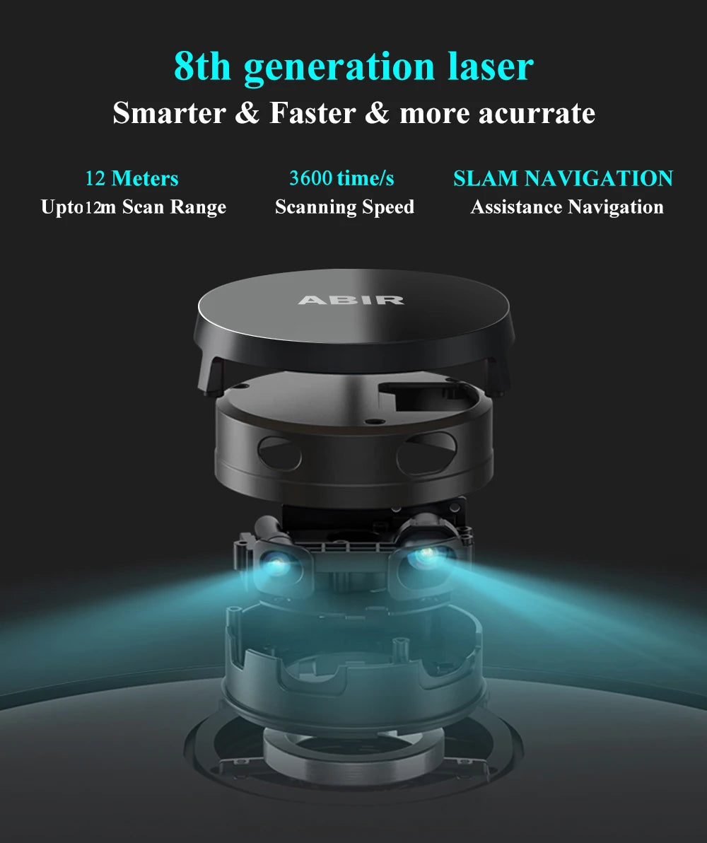 ABIR X8 Robot Vacuum Cleaner - Smart Automatic Floor Cleaning Robot