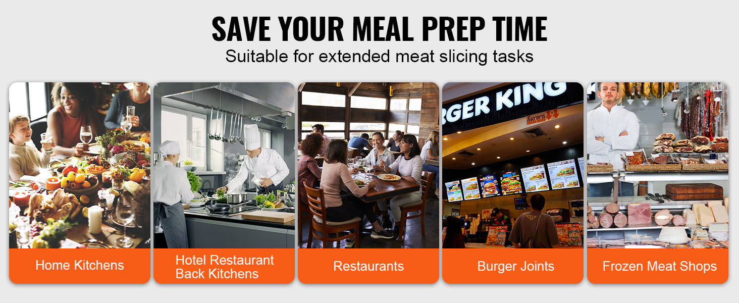 Electric Meat Slicer - Stainless Steel Deli Food Slicer for Home Use