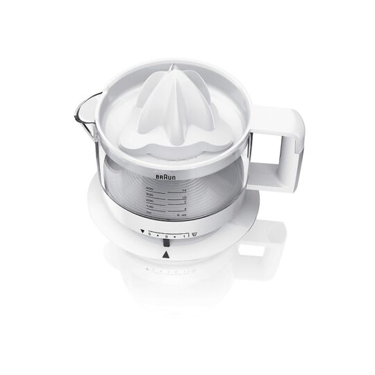 Exprimidor - Braun Tribute Collection CJ3000WH, 20 W, 0,35 L, Apto para Lavavajillas, Blanco