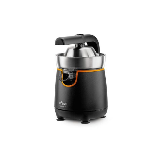 Exprimidor - Ufesa Essence, 120 W, Sistema Antigoteo, 2 Conos, Vertido Continuo, Negro