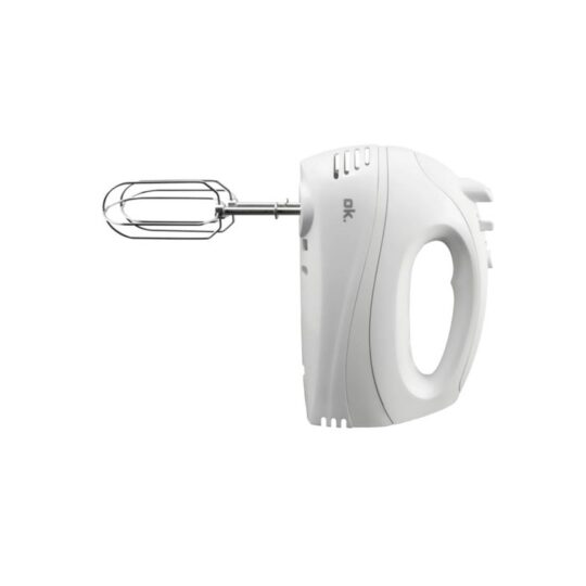 Amasadora de mano - ok. OHM 2519 W, 250 W, 5 Velocidades, Botón Turbo, Cable 1,8 m, Blanco