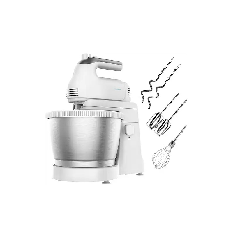 Robot amasador - Cecotec PowerTwist 500 Steel, 500 W, 5 Velocidades, Bol 3,5 L, Blanco