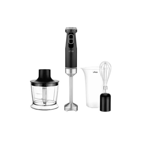 Batidora de mano - Ufesa Mars 1200 Max, 1200 W, Velocidad Variable, Función Turbo, Plata y Negro